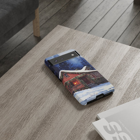 Cozy Christmas Cabin in the Snow - Impact Resistant Phone Case